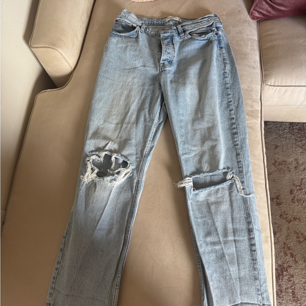 Abercrombie & Fitch Blue Boyfriend Jeans Distressed